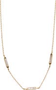 Argento Vivo Sterling Silver Mother-of-Pearl Bar Station Necklace