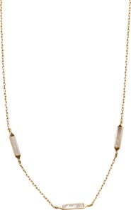 Argento Vivo Sterling Silver Mother-of-Pearl Bar Station Necklace