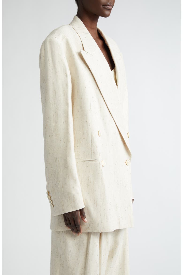 Loose Fit Double Breasted Blazer, Alternate, color, ECRU 5