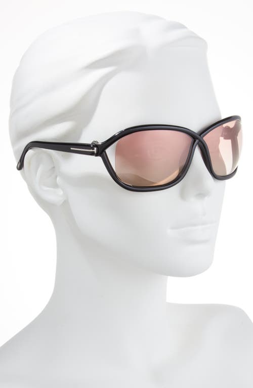 Tom Ford 68mm Gradient Square Sunglasses In Black/gradient Mirror Violet