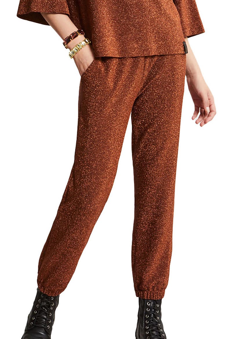 Viscose Trousers With Lurex, Main, color, Metallic Rust