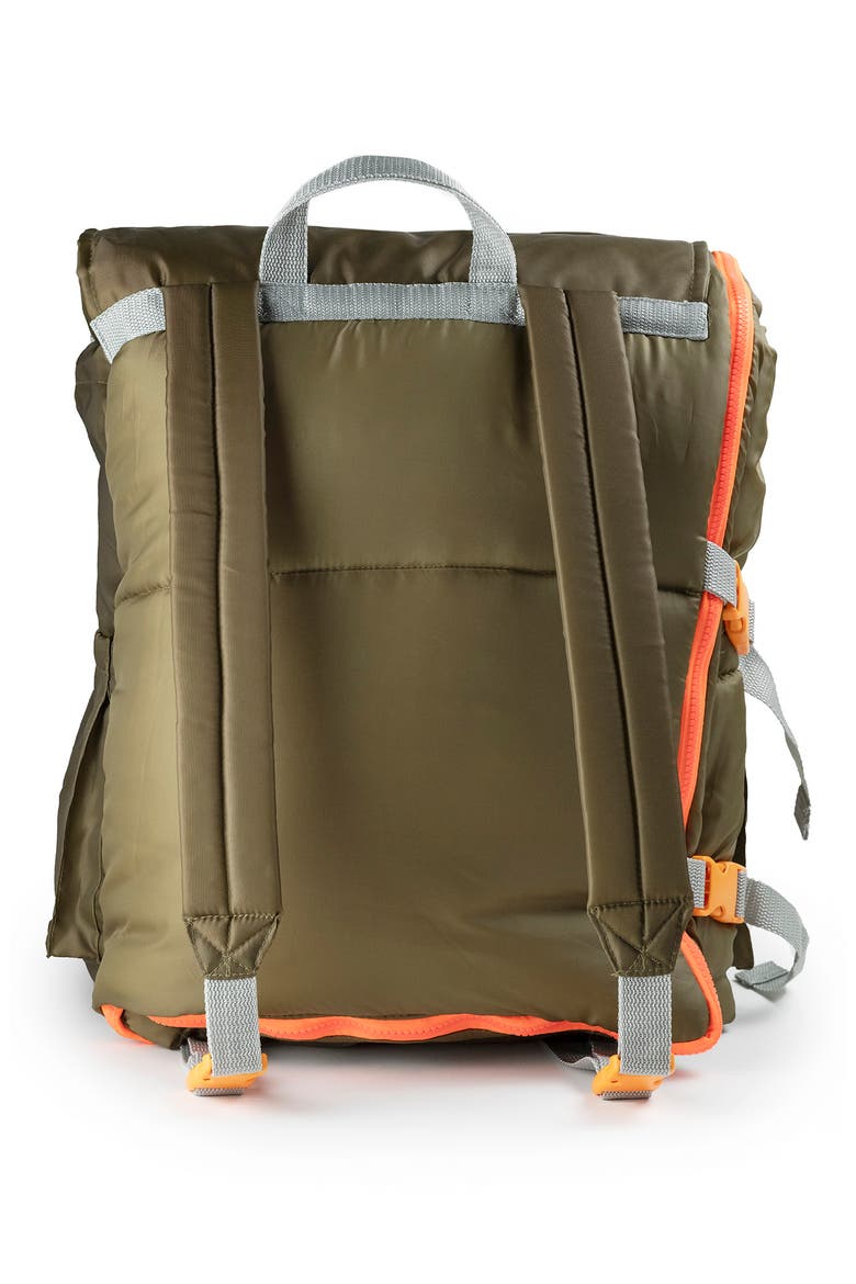 Kids' Sleep-n-Pack Water Repellent Sleeping Bag Backpack, Alternate, color, OLIVE/ BRIGHT ORANGE