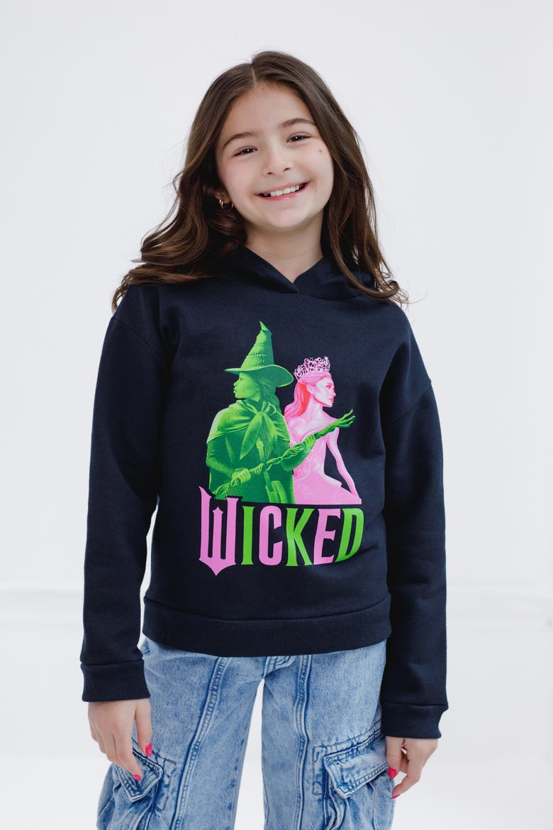 Pullover Hoodie, Alternate, color, Black Glinda Elphaba