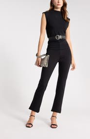 NORDSTROM RACK Sleeveless Ruched Mock Neck Top