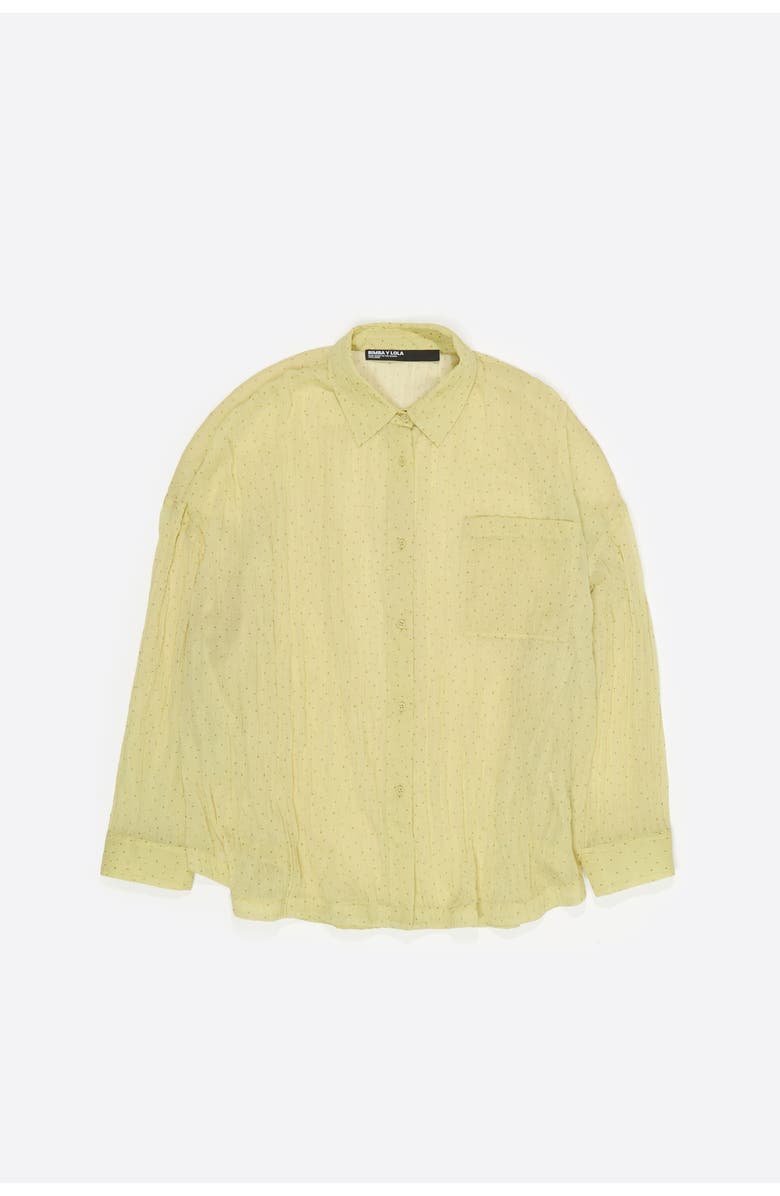 Bimba y Lola Mini Dots Pleated Oversize Shirt, Alternate, color, Dots Mini Olive