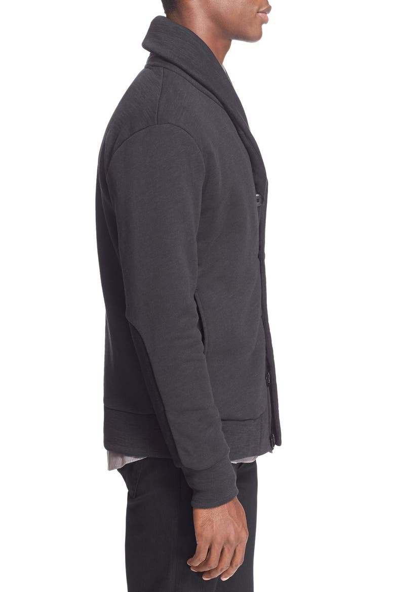 'Gaspar' Shaw Collar Cardigan, Alternate, color, BLACK