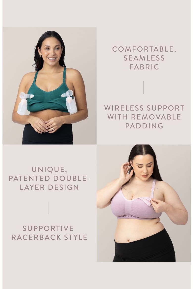 Sublime Hands-Free Pumping/Nursing Sports Bra, Alternate, color, BLACK
