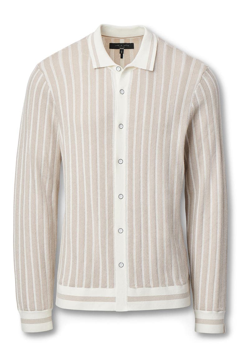 Harvey Long Sleeve Knit Button-Up Shirt, Alternate, color, IVORY