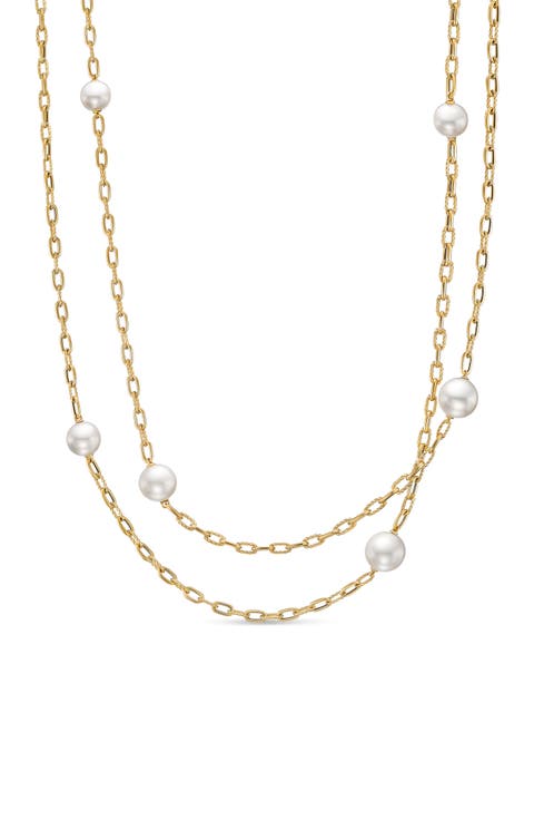 DY Madison® Necklace in 18K Yellow Gold with Pearls, 6.2mm