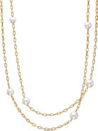 David Yurman DY Madison® Necklace in 18K Yellow Gold with Pearls, 6.2mm