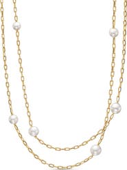 David Yurman DY Madison® Necklace in 18K Yellow Gold with Pearls, 6.2mm