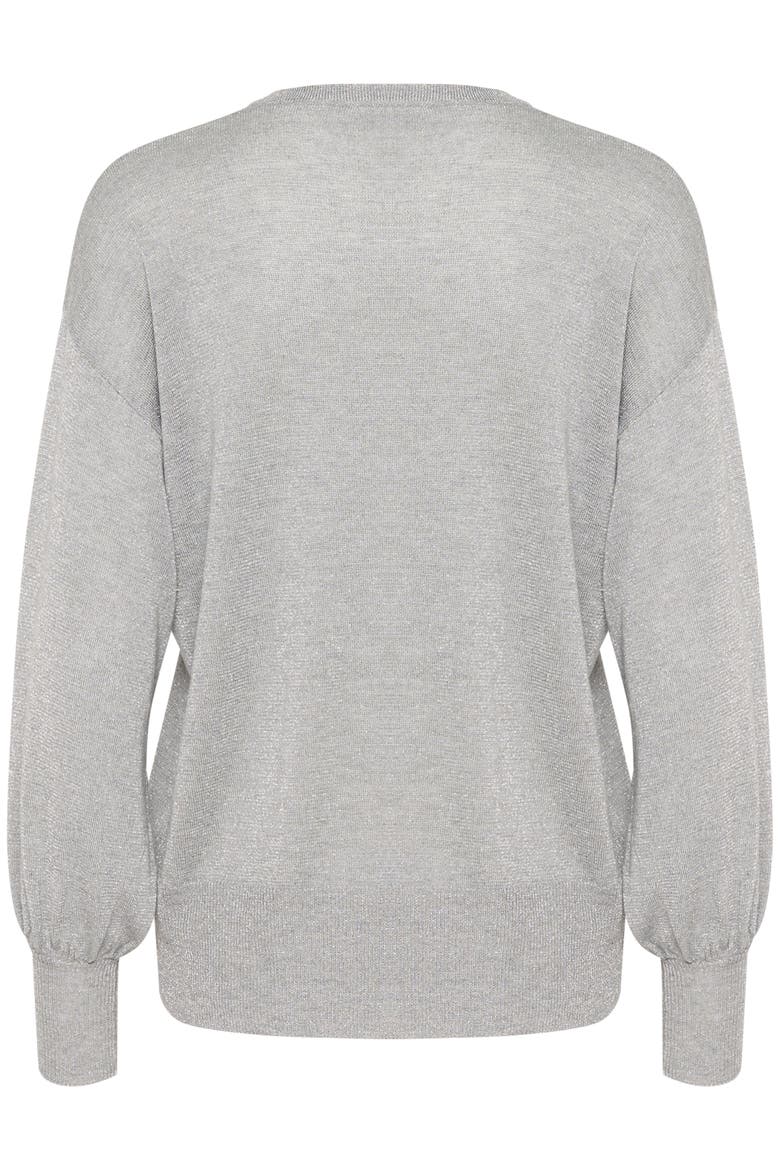 KAankra Shimmer Knit Round Neck Pullover, Alternate, color, Grey Melange