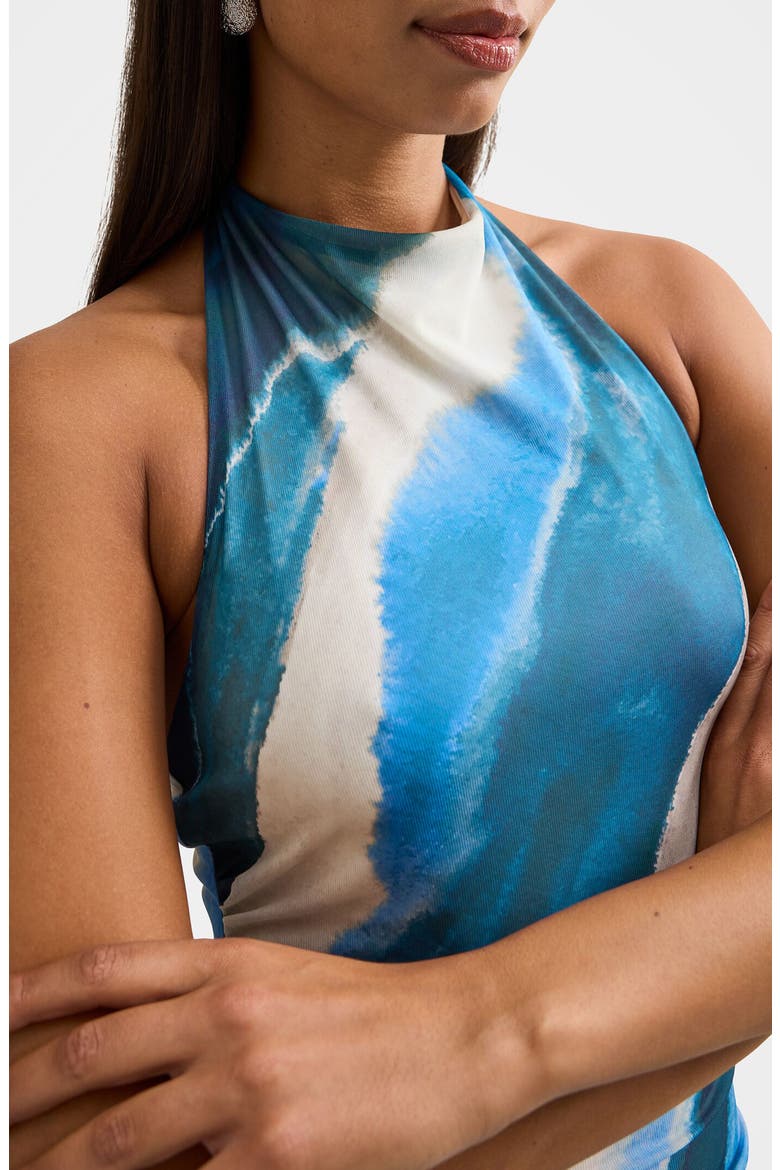 Josette Print Halter Jersey Maxi Dress, Alternate, color, WAVE MAREN ABSTRACT