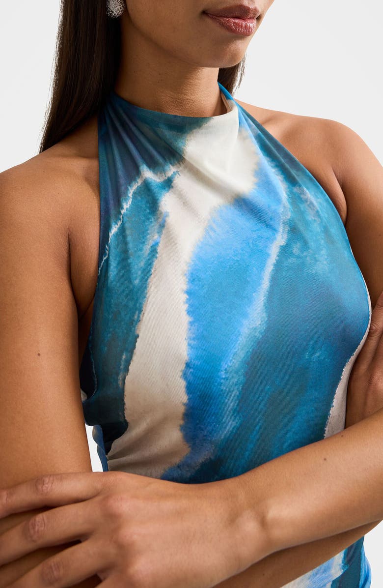 Ever New Josette Print Halter Jersey Maxi Dress, Alternate, color, Wave Maren Abstract