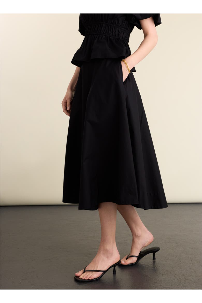Loretta Organic Cotton Midi Skirt, Alternate, color, Caviar Black