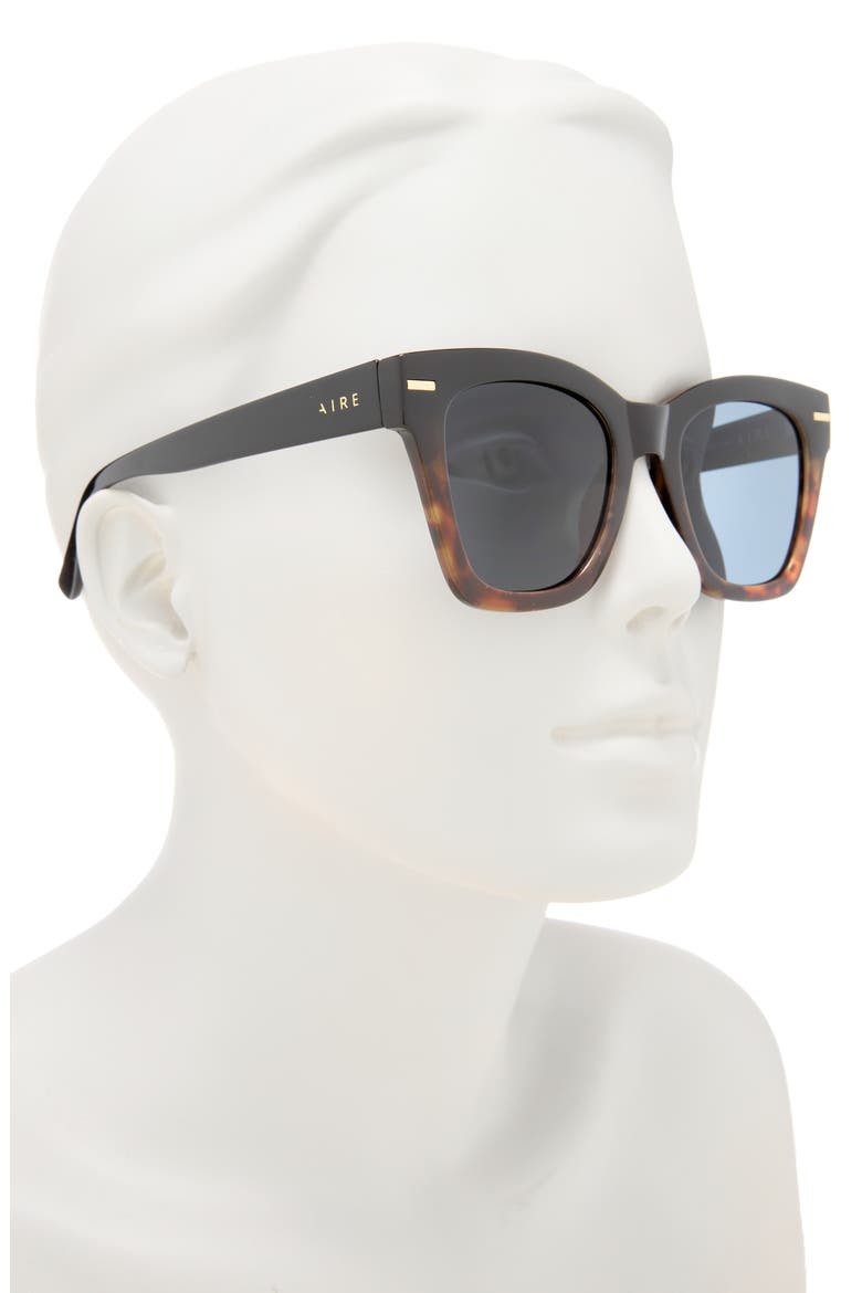 Intergalactic 50mm Square Sunglasses, Alternate, color, BLACK TORT SPLICE