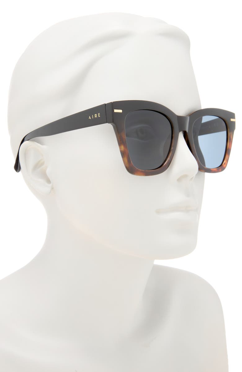 AIRE Intergalactic 50mm Square Sunglasses, Alternate, color, Black Tort Splice