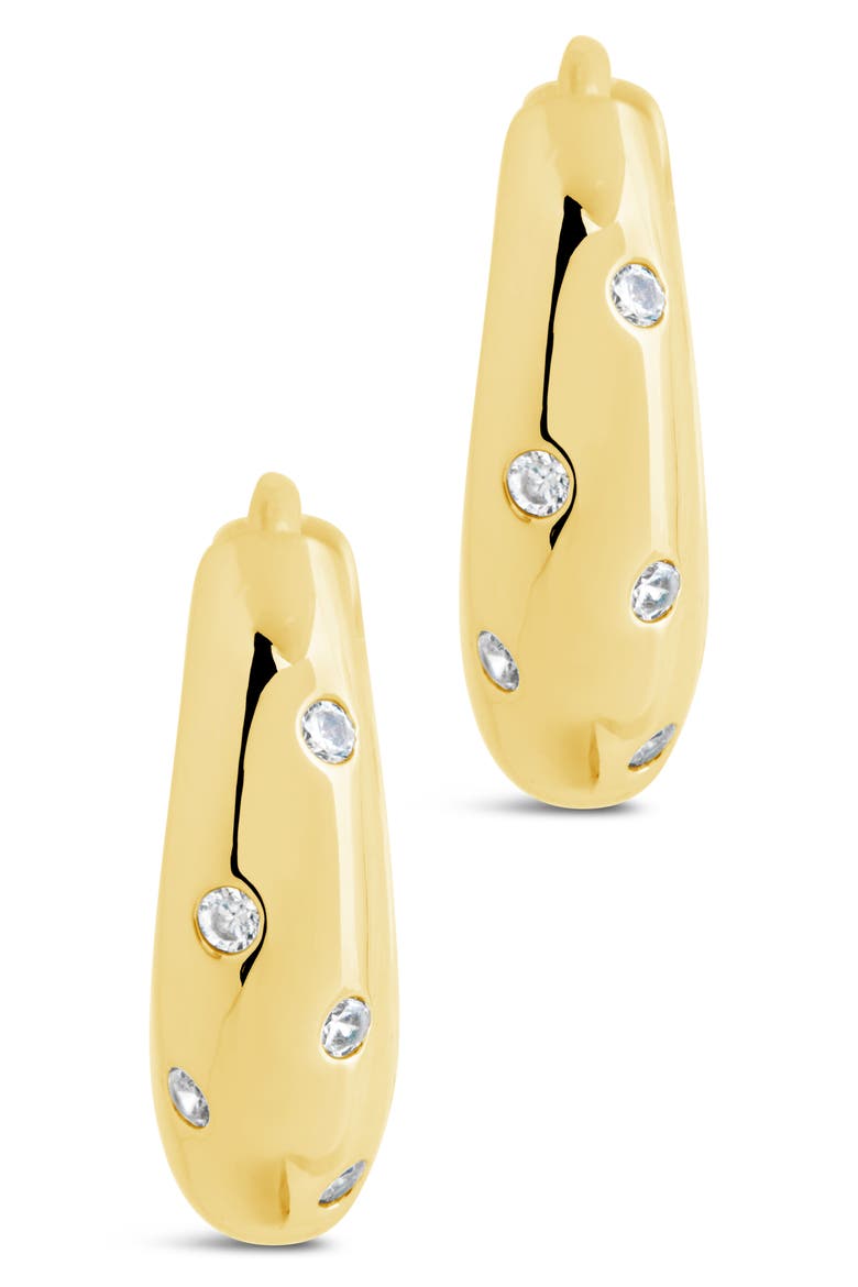 Sierra CZ Hoop Earrings, Alternate, color, GOLD