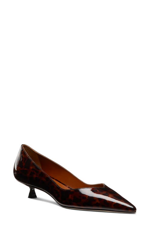 Stuart Weitzman Eva Tortoiseshell Kitten-heel Pumps In Dark Brown