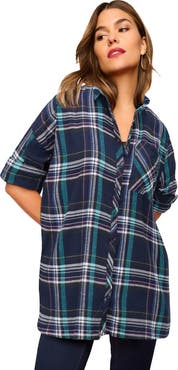 Roaman's Plaid Flannel Tunic