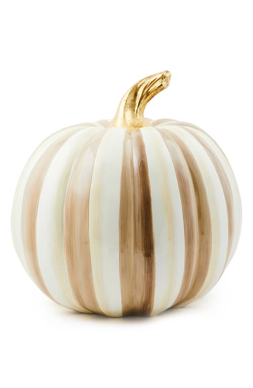 Mackenzie-childs Mackenzie Childs Mocha Stripe Medium Pumpkin In Multi