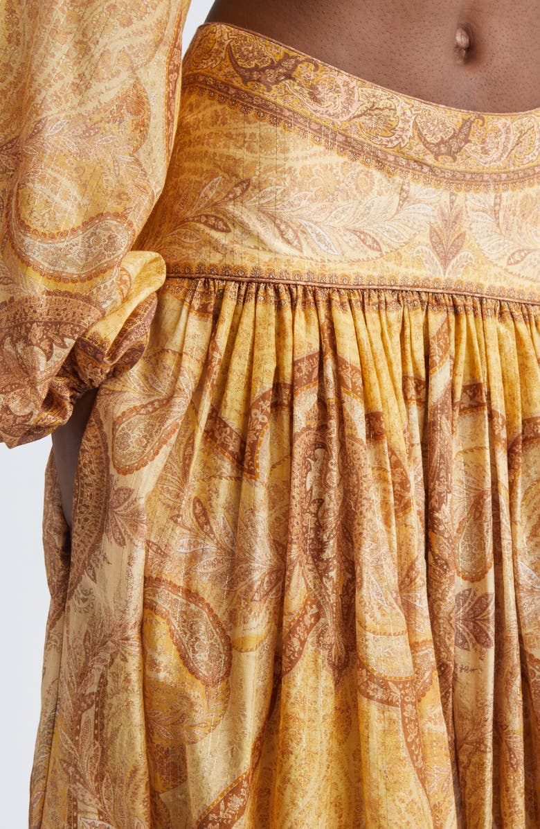 Zimmermann Wanderlust Metallic Stripe Cotton & Silk Maxi Skirt, Alternate, color, Tapestry Mustard Multi