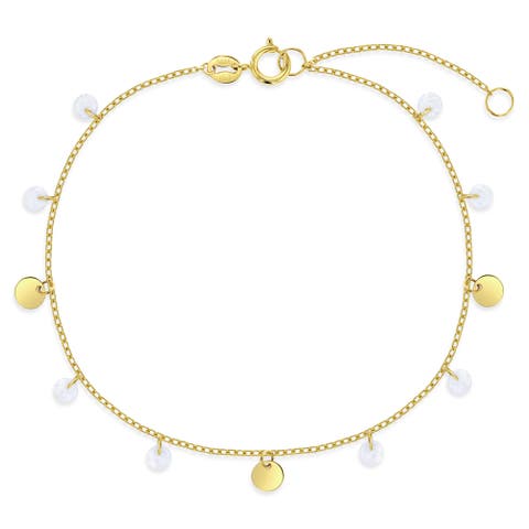 14k Coin Dangle Girl Bracelet