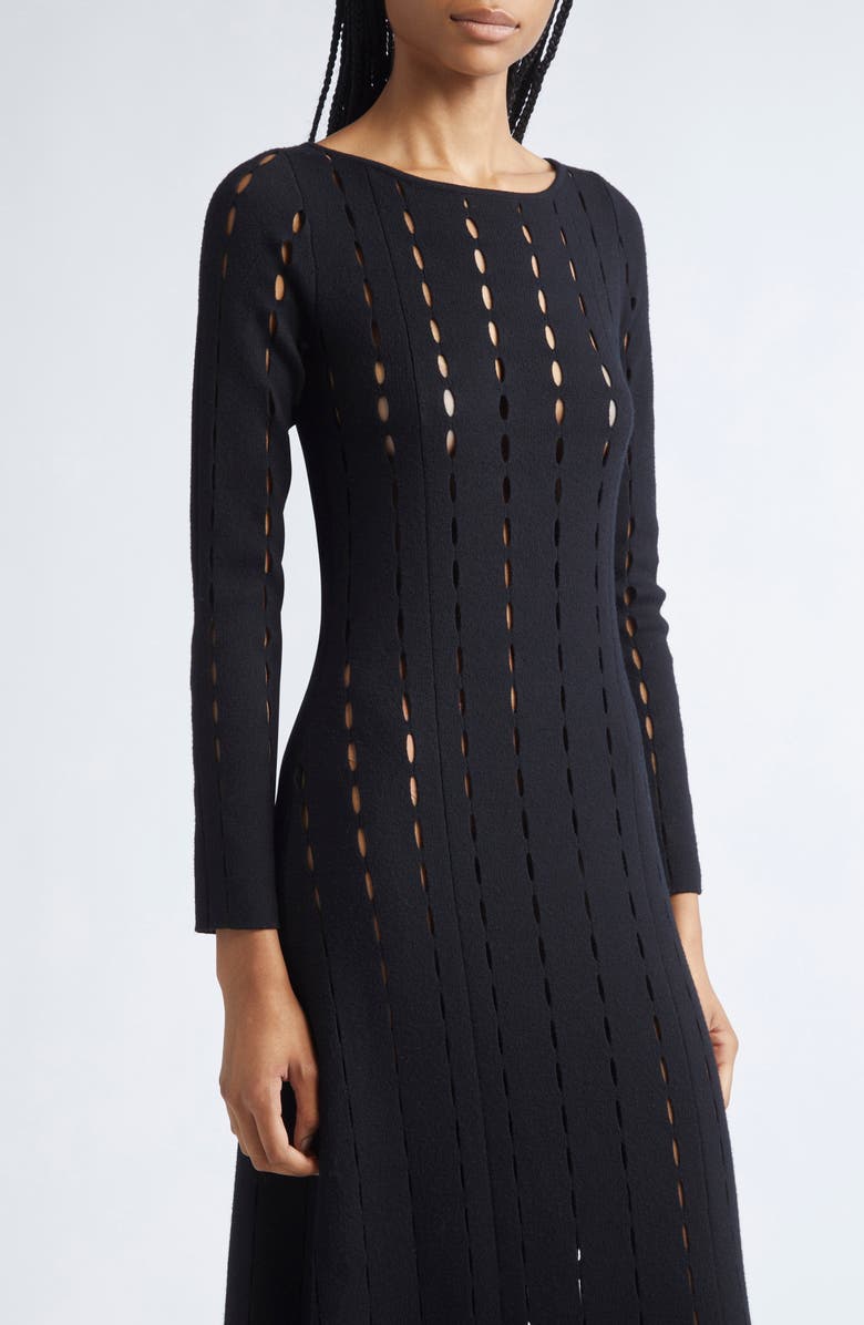 ZANKOV Gemma Long Sleeve Merino Wool Sweater Dress, Alternate, color, Black