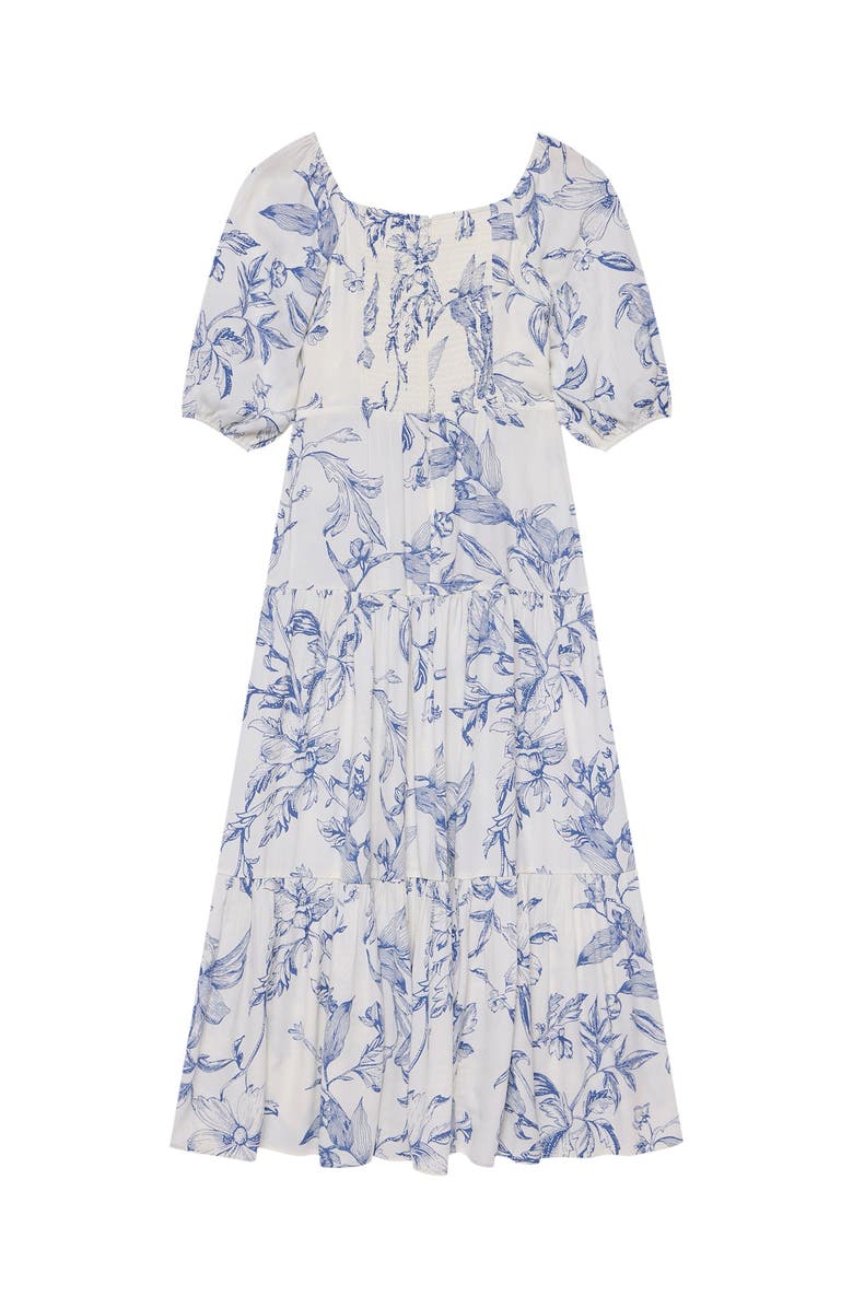 MINT VELVET Floral Print Dropped Waist Maxi Dress, Alternate, color, Blue