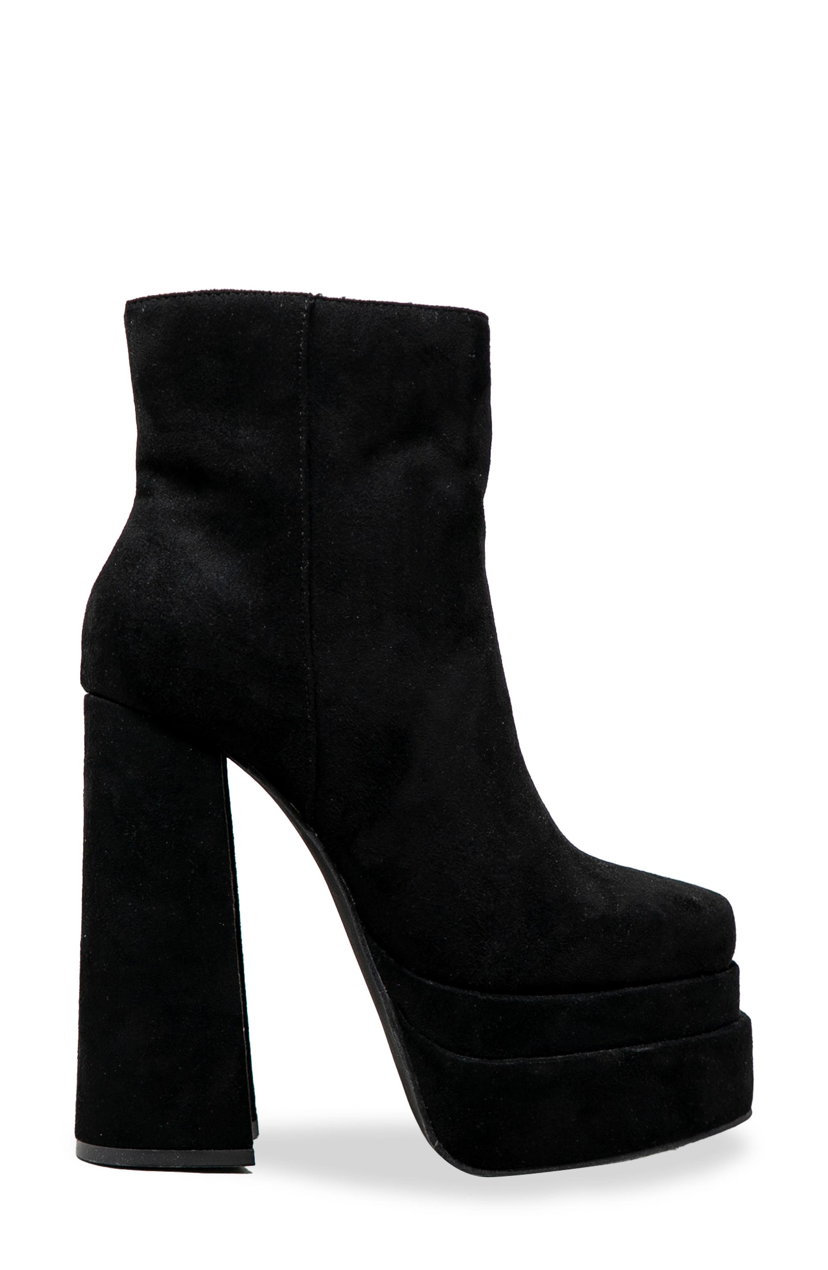 CHASE AND CHLOE Wolfe Block Heel Double Platform Bootie, Alternate, color, Black