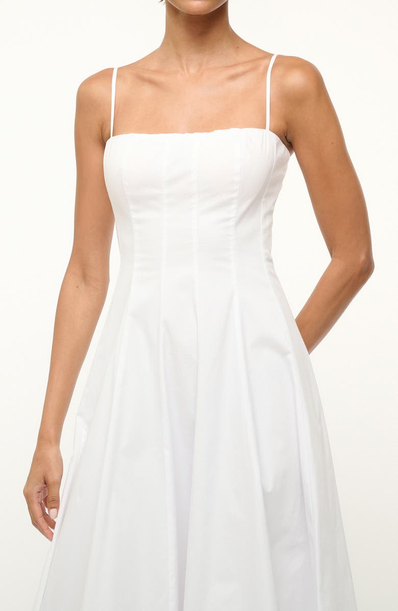STAUD Wylie Seamed Midi Dress, Alternate, color, White