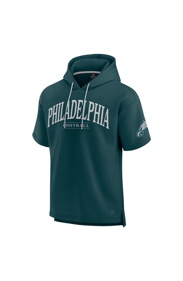 FANATICS Unisex Fanatics Green Philadelphia Eagles Elements Ready Short Sleeve Pullover Hoodie, Alternate, color, Green