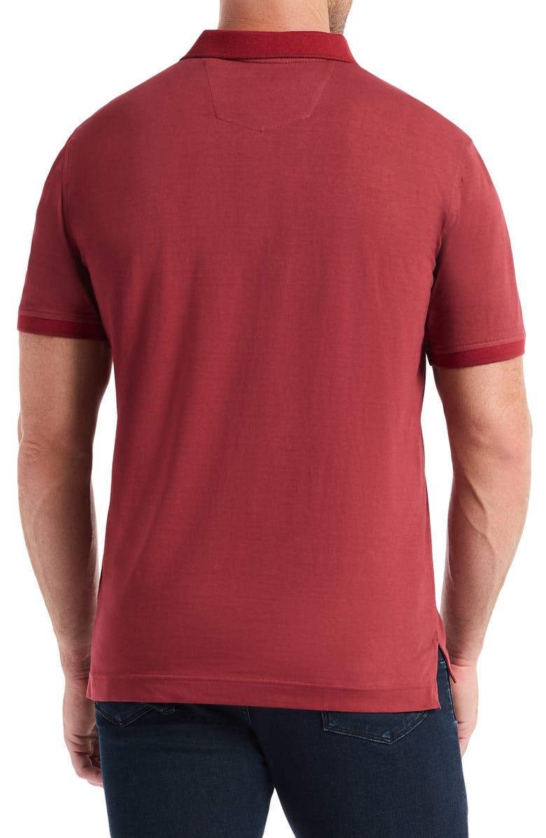 Robert Graham Lucifer Short Sleeve Polo, Alternate, color, Burgundy