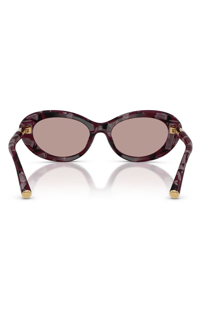 Dolce&Gabbana 54mm Oval Sunglasses, Alternate, color, Pearl Havana Purple / Brown