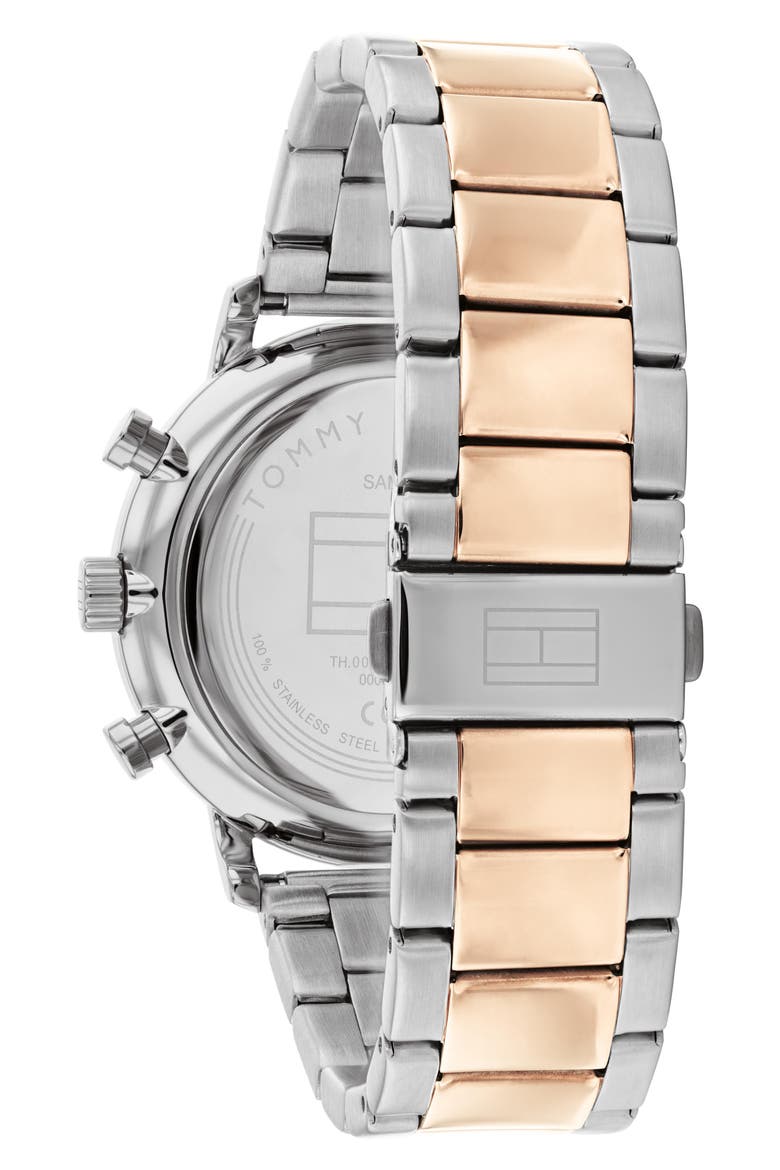 Legend Skeleton Two Tone Bracelet Watch, Alternate, color, BLACK/ TWO TONE