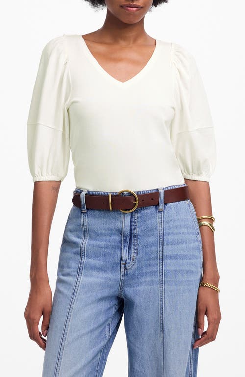 Madewell Puff-sleeve V-neck Tee In White