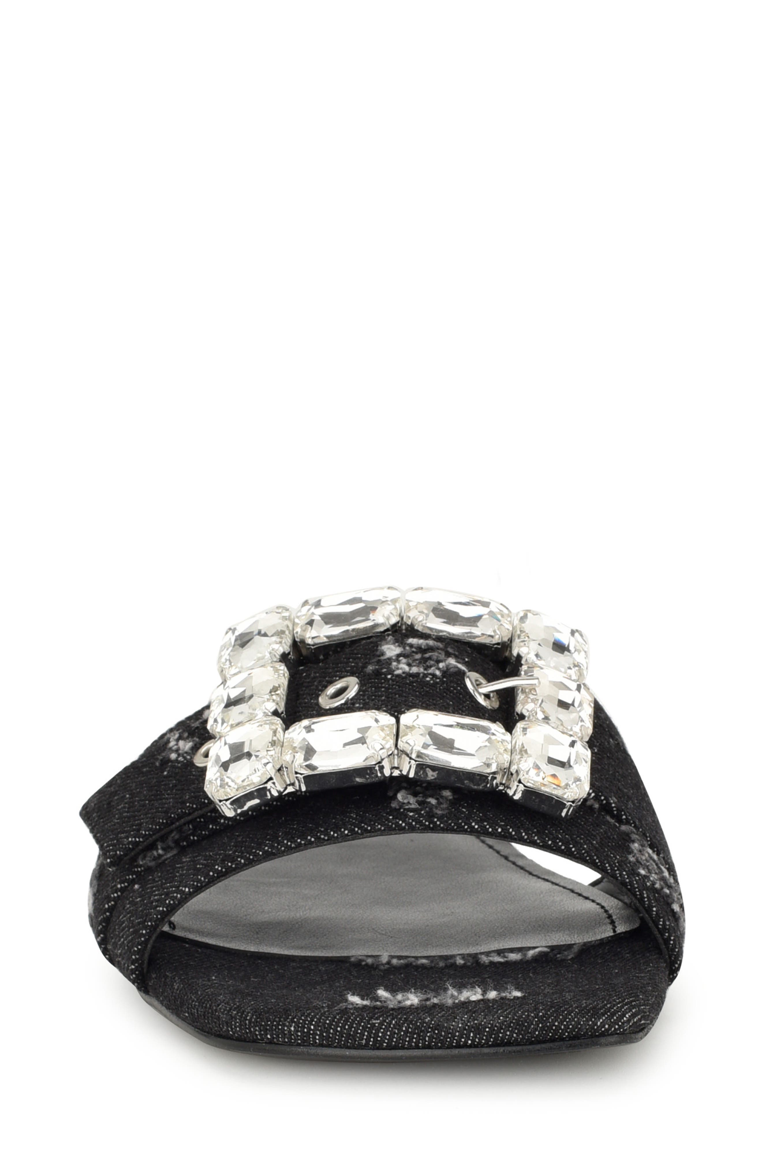 Nine West Matter Crystal Buckle Slide Sandal, Alternate, color, 