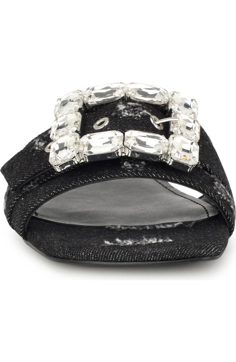 Nine West Matter Crystal Buckle Slide Sandal, Alternate, color,