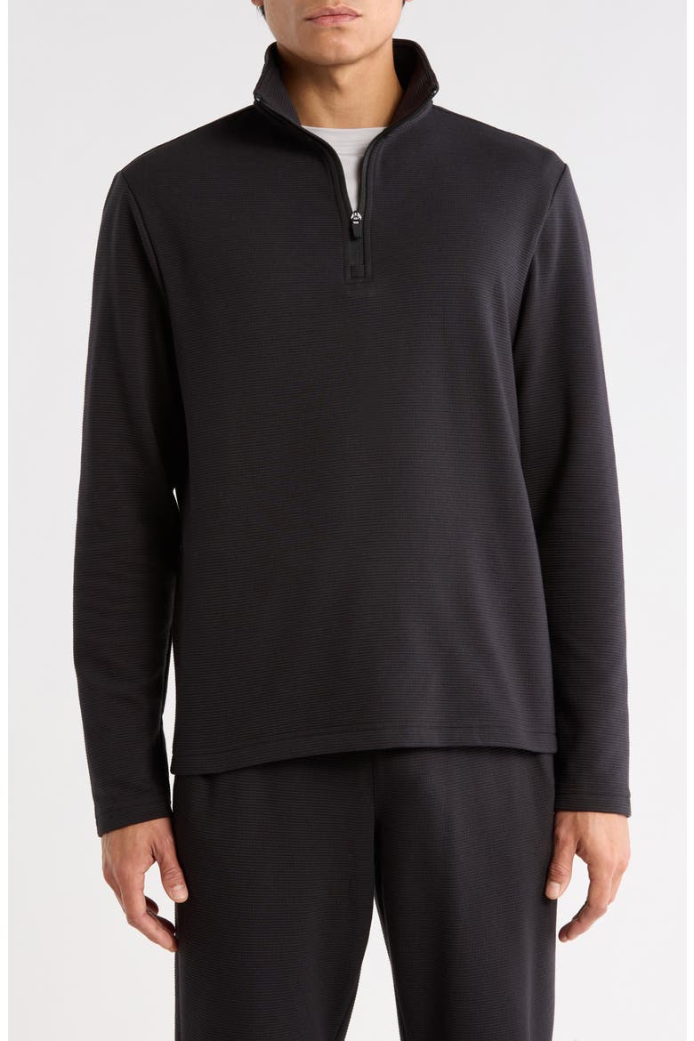 Cascade Ottoman Quarter Zip Sweatshirt, Main, color, BLACK CAVIAR