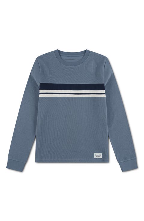Kids' Striped Long Sleeve Rib Knit Top