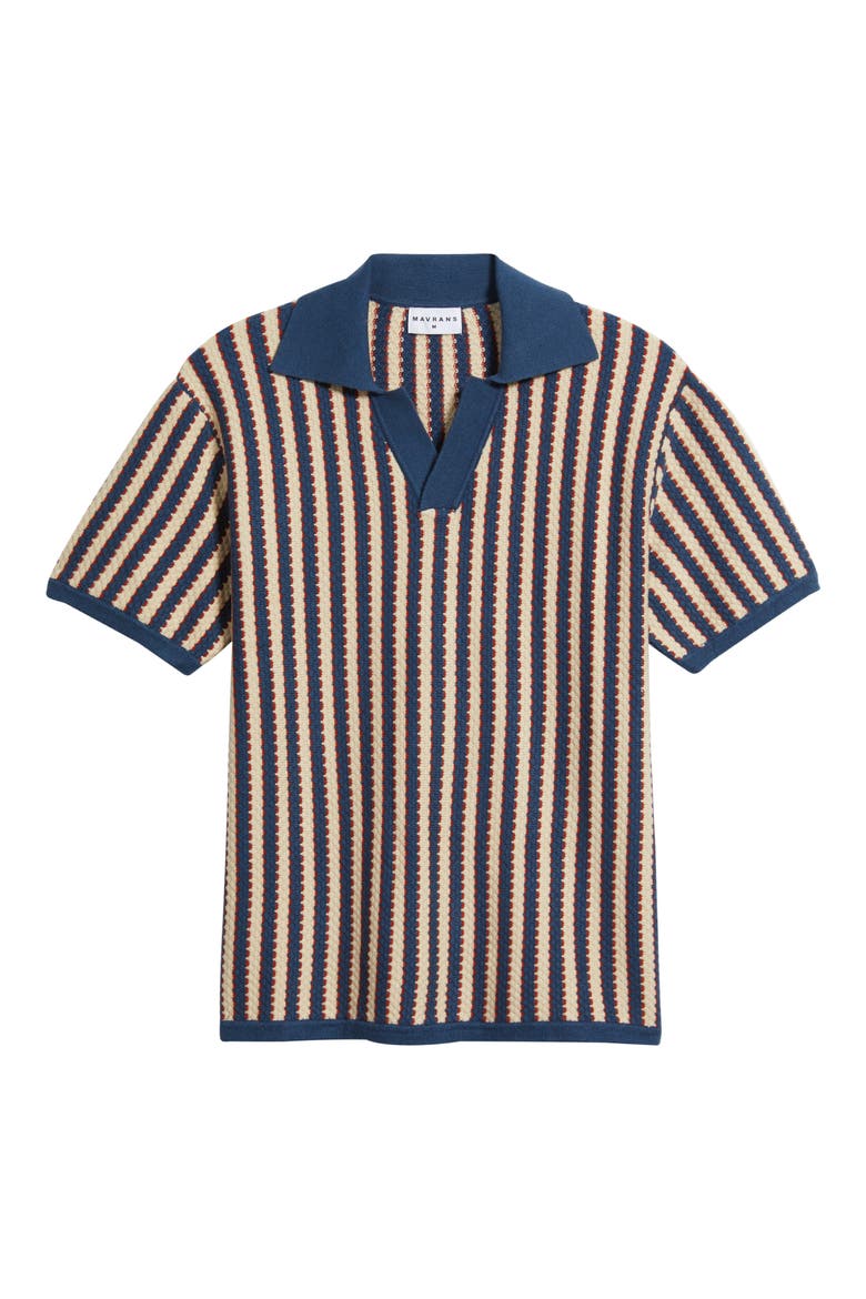 Strike a Match Stripe Polo, Alternate, color, BLUE