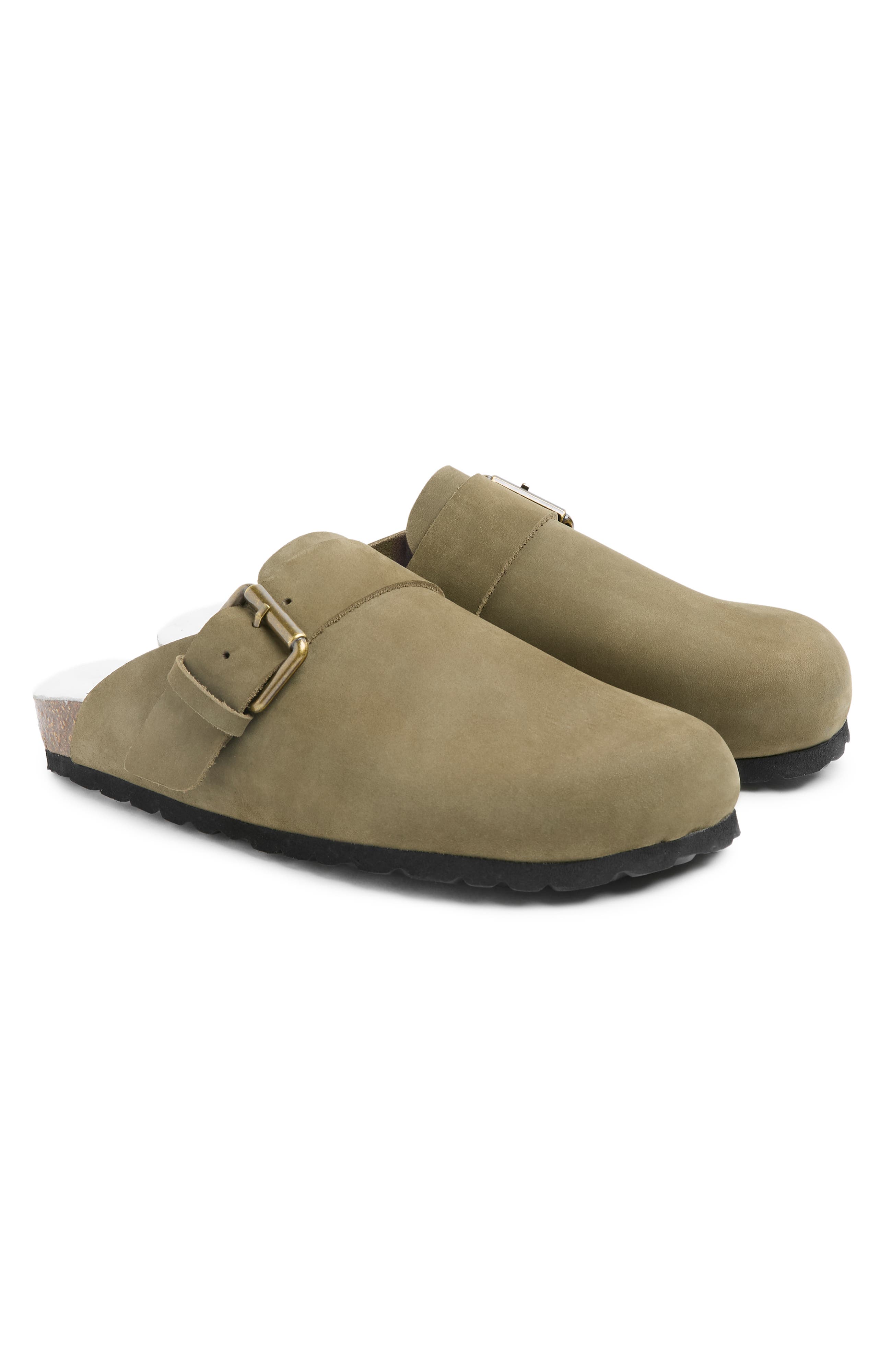 Celtic & Co. Sheep Lined Strap Detail Clog, Main, color, Khaki