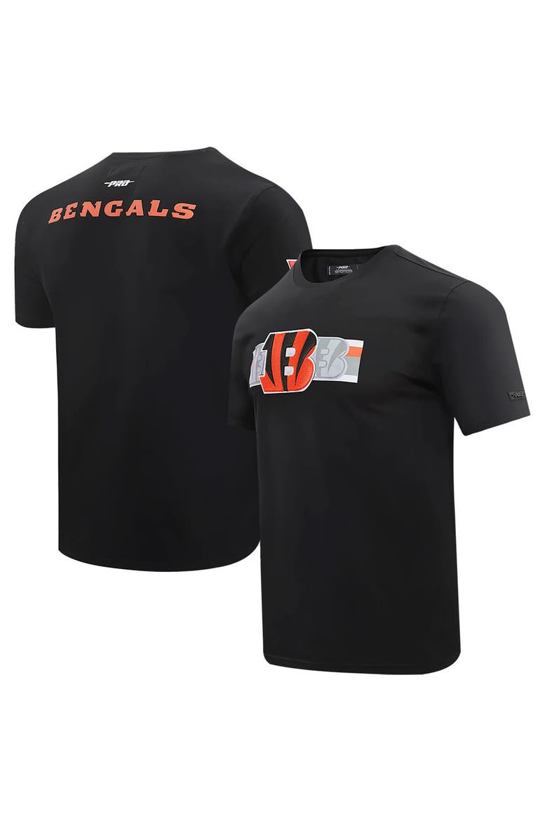 Men's Pro Standard Black Cincinnati Bengals Retro Striper T-Shirt, Main, color, Black