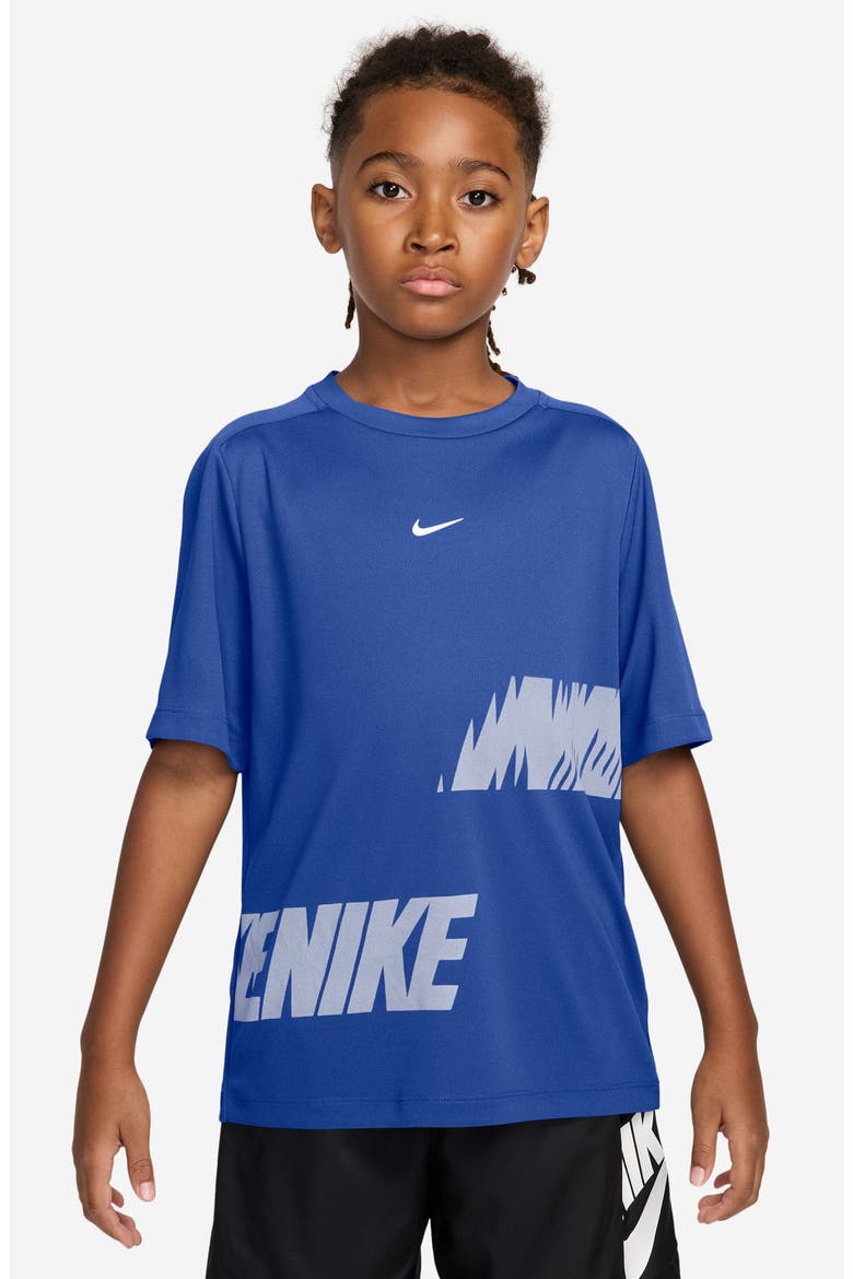 Kids' Dri-FIT Graphic T-Shirt, Main, color, GAME ROYAL/ WHITE