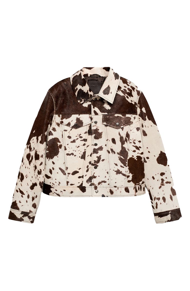 MANGO Genuine Calf Hair Jacket, Alternate, color, 