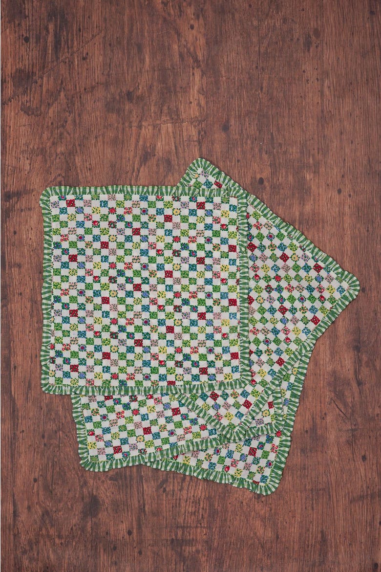 Rebecca Ruffle Napkins, Set of 4, Alternate, color, Green