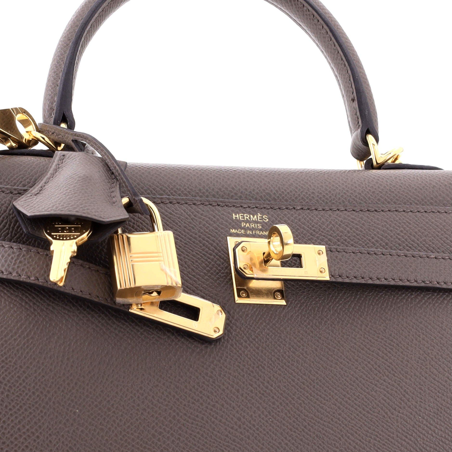 Kelly Handbag Grey Epsom with Gold Hardware 25, Alternate, color, Grey