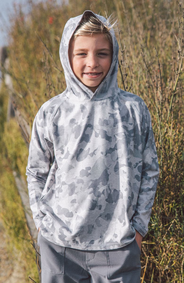 Feather 4 Arrow Kids' Reel Deal UPF 50+ Hoodie, Alternate, color, Grey Haze