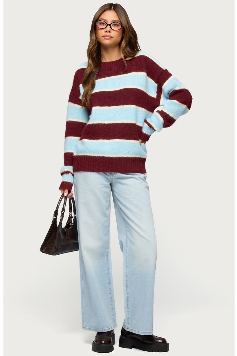 Conrad Stripe Sweater, Alternate, color, BURGUNDY-AND-BLUE