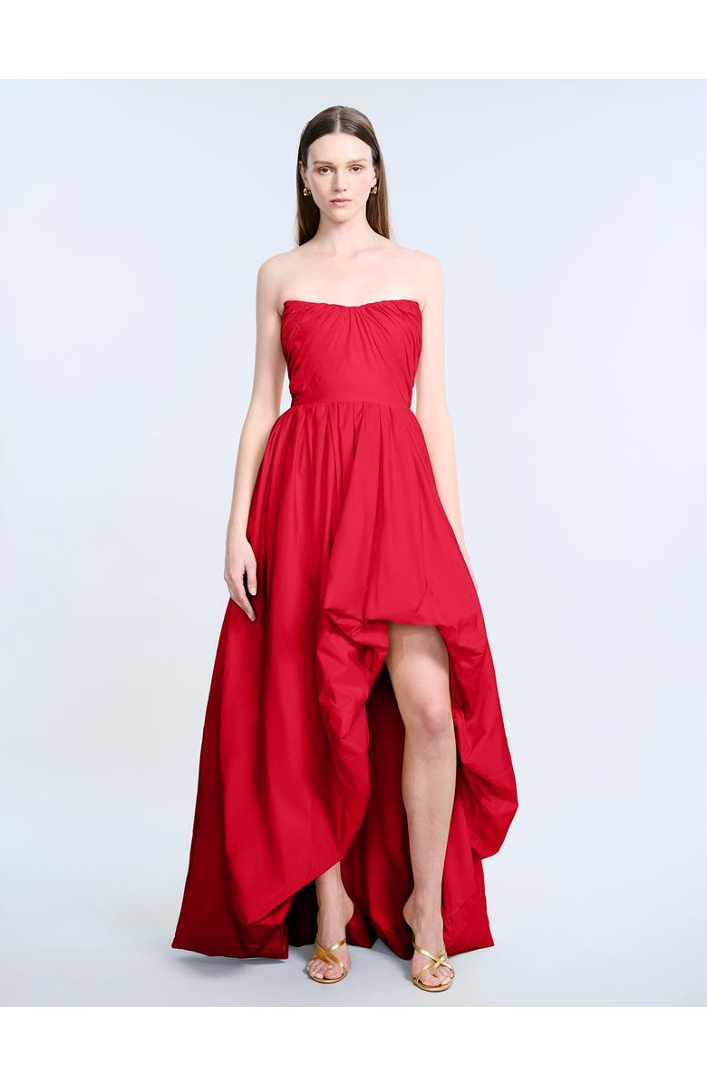 BCBGMAXAZRIA High Slit Ball Gown, Main, color, Dahlia